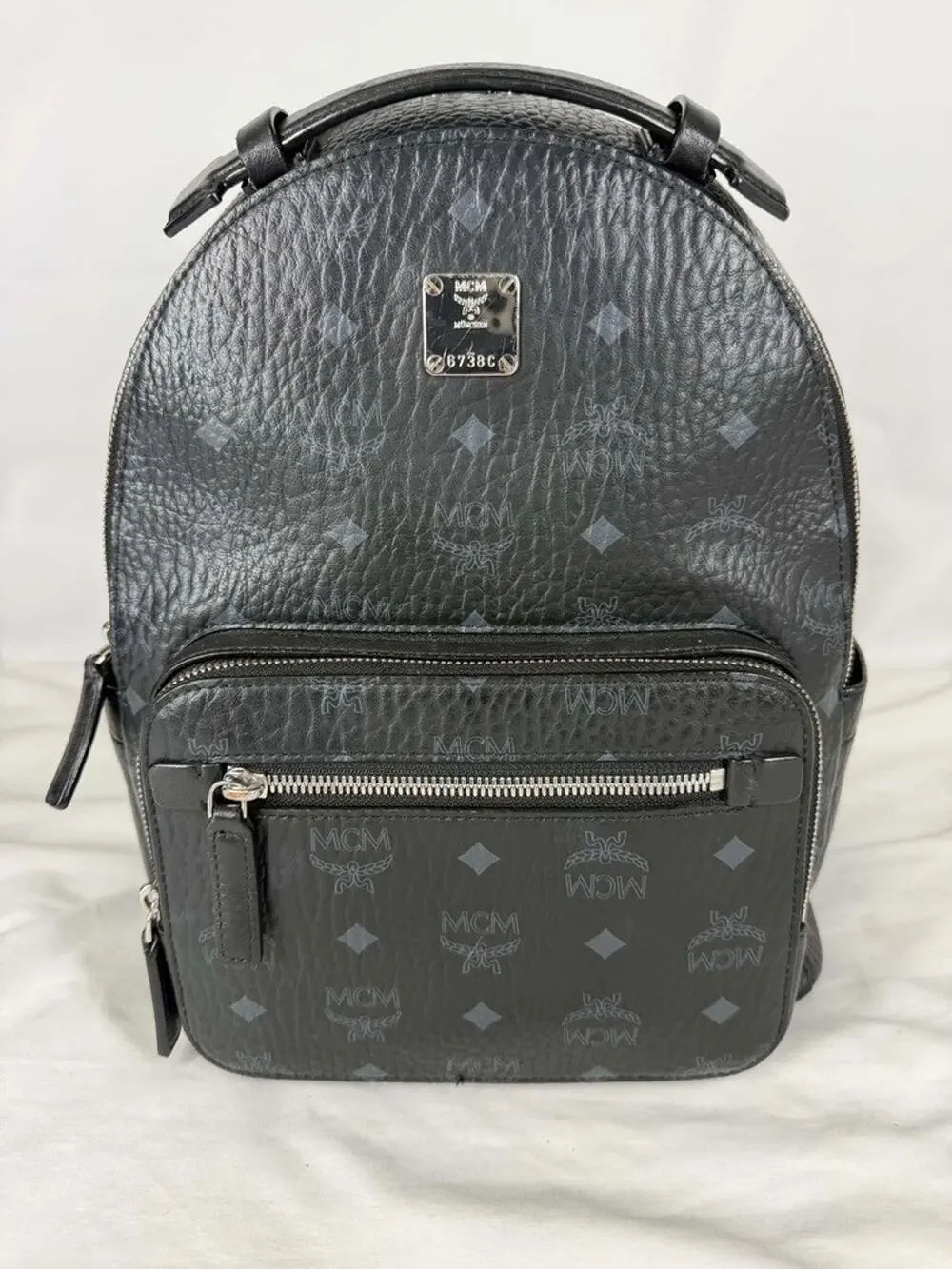 MCM Shark Backpack in Visetos Black Small SPB-JB 370808